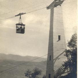 immagine storica prime funivie europee tratto paganella