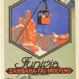 cartellone pubblicitario storico Trentino prime funivie europee